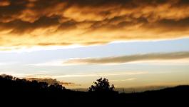 Himmel Landschaft Sonnenuntergang