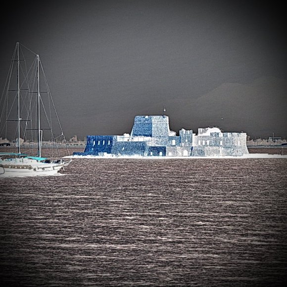 Meeresbucht-Nafplio-Burg